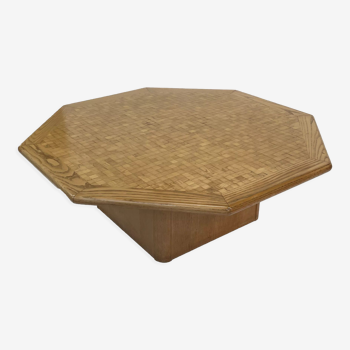 Table basse vintage minimaliste en bois des années 1980