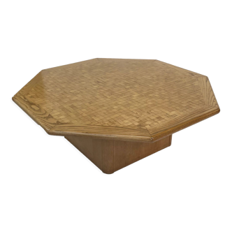 Table basse vintage minimaliste en bois des années 1980