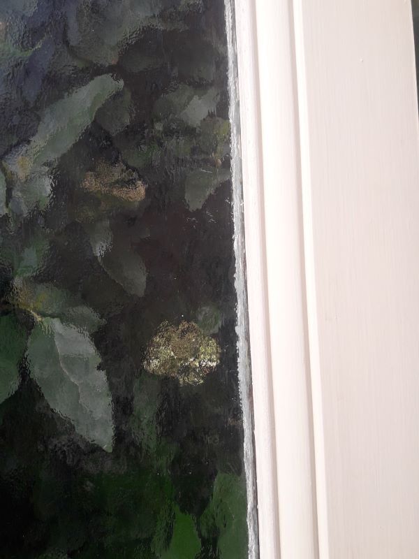 Old translucent glass communication door 82.5x214.2cm