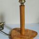 Table lamp in wood and rattan, 50s raffia lampshade