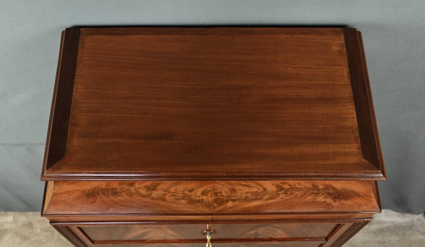 Small Secretary/Chiffonier in Mahogany Burl and Lemonwood – 1900