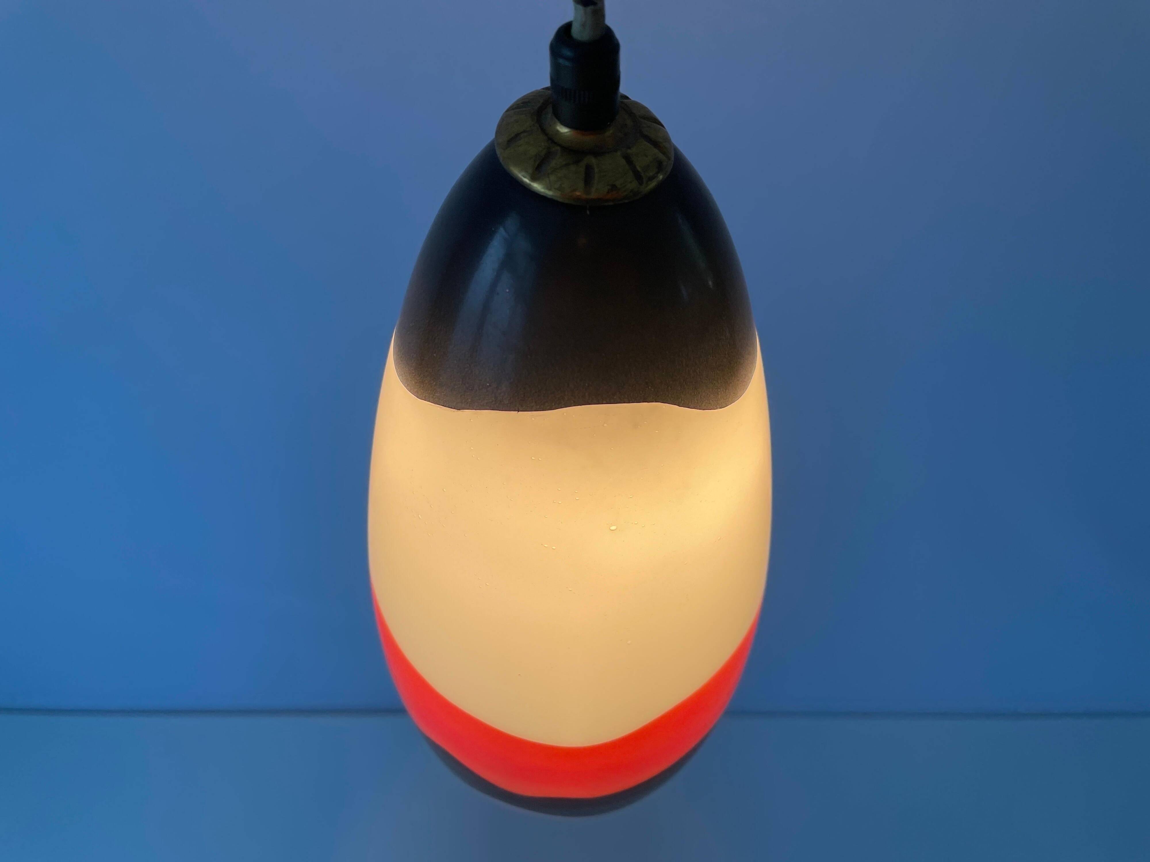 Mid-century coloured glass pendant lamp, 1960, Italy
