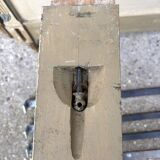 Carved and painted wooden bed