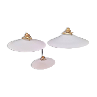 Lot de 3 suspensions en opaline