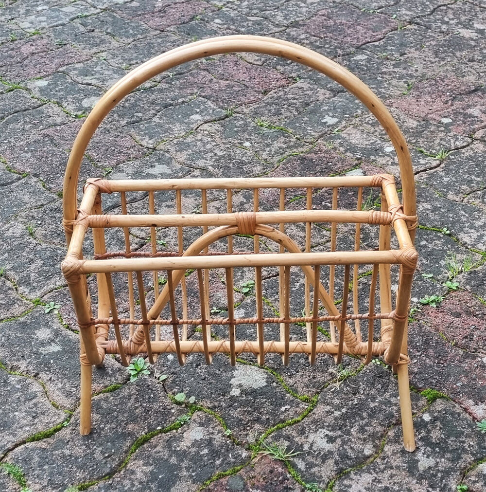 Magazine holder bamboo, vintage 60s