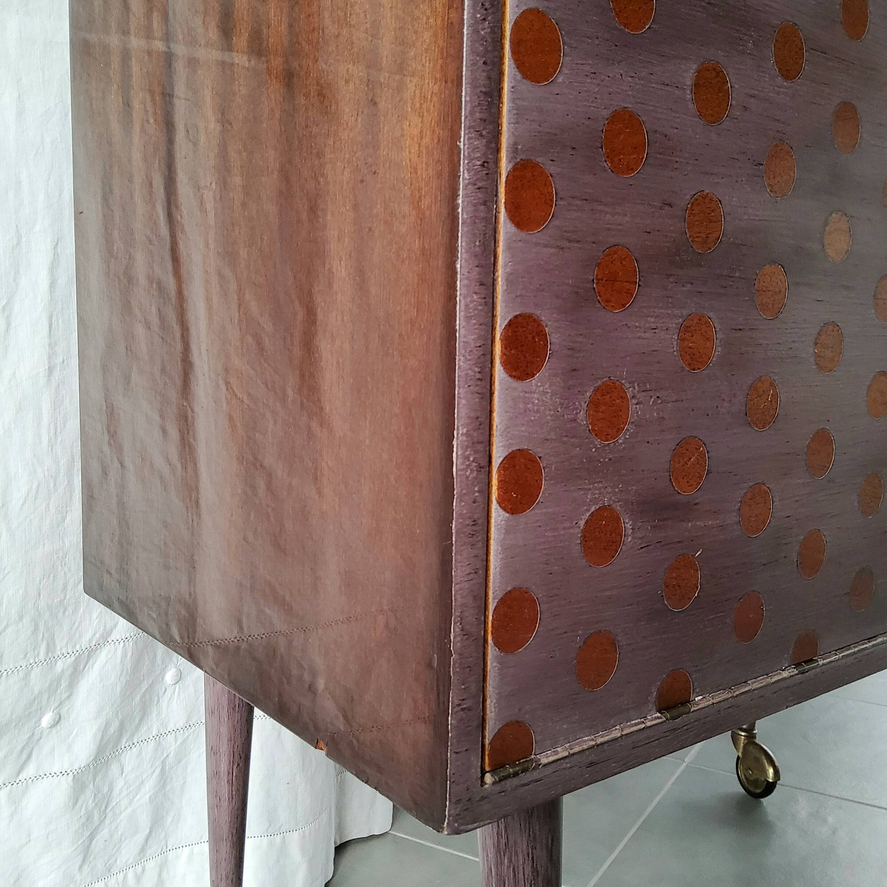 Vintage bar cabinet on casters