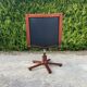 Vintage armchair in wood and black leather Cofemo (6 available)