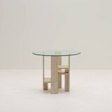 Travertine side table by Willy Ballez, 1970s Belgium.