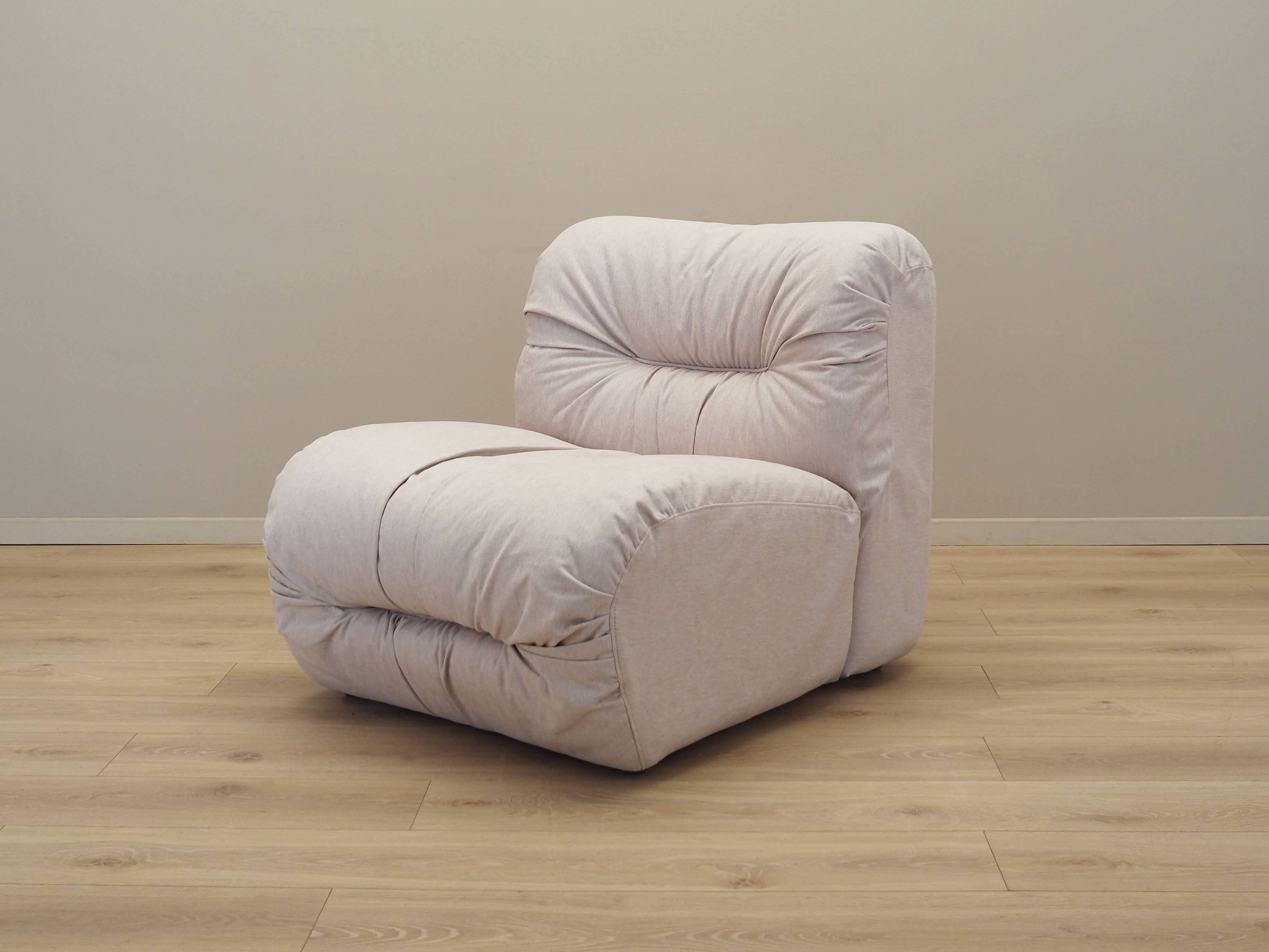 Beige armchair, Italian design, 1970s, production: Italy