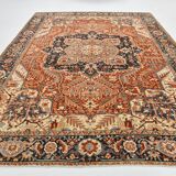 1960s Antique Red & Navy Blue Classic Persian Rug, 287x386Cm