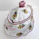 Italian porcelain soup tureen with bird and flower decor
