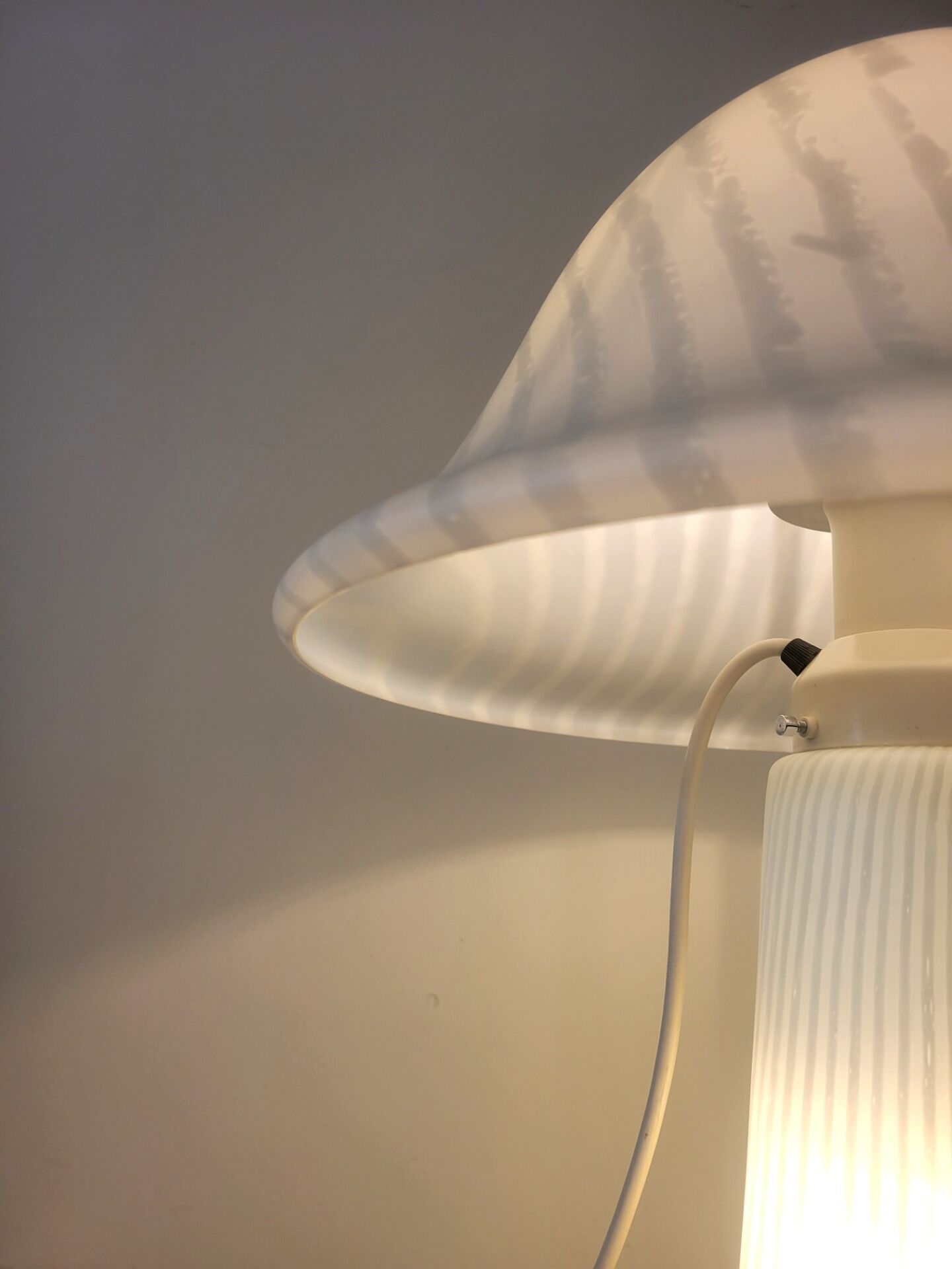 Large mushroom lamp by Peill & Putzler in zebra glass