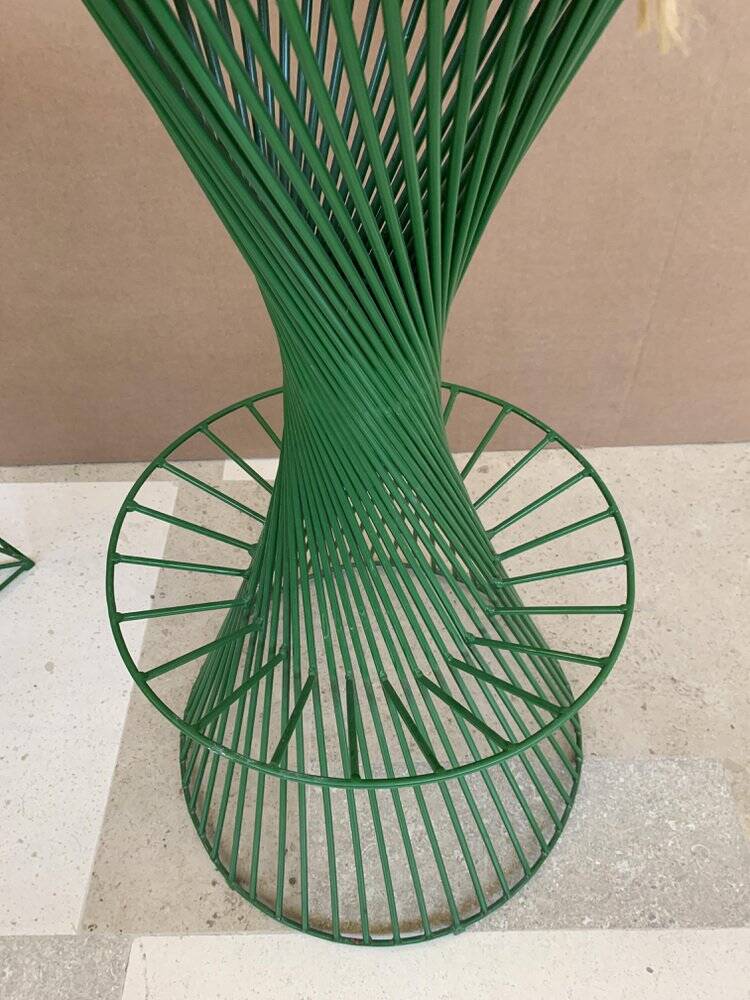 Emerald Green Metal Stools, Italy, Set of 2