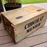 Former Chocolat Menier advertising wooden box
