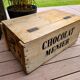 Former Chocolat Menier advertising wooden box