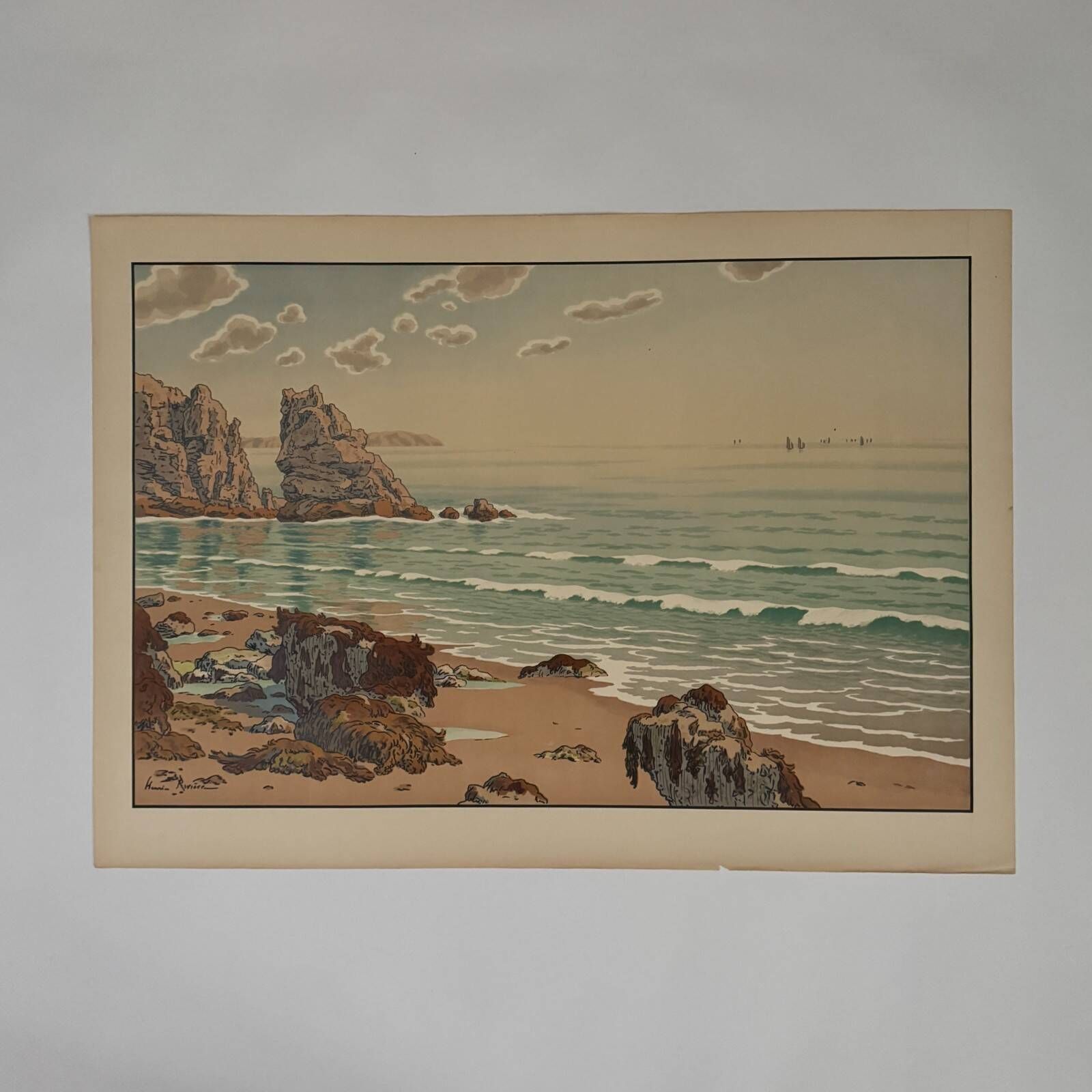 Lithograph by Henri Rivière The Aspects of Nature - The Sea