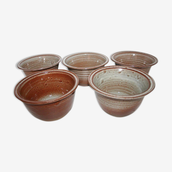 Set of 5 bowls in stoneware