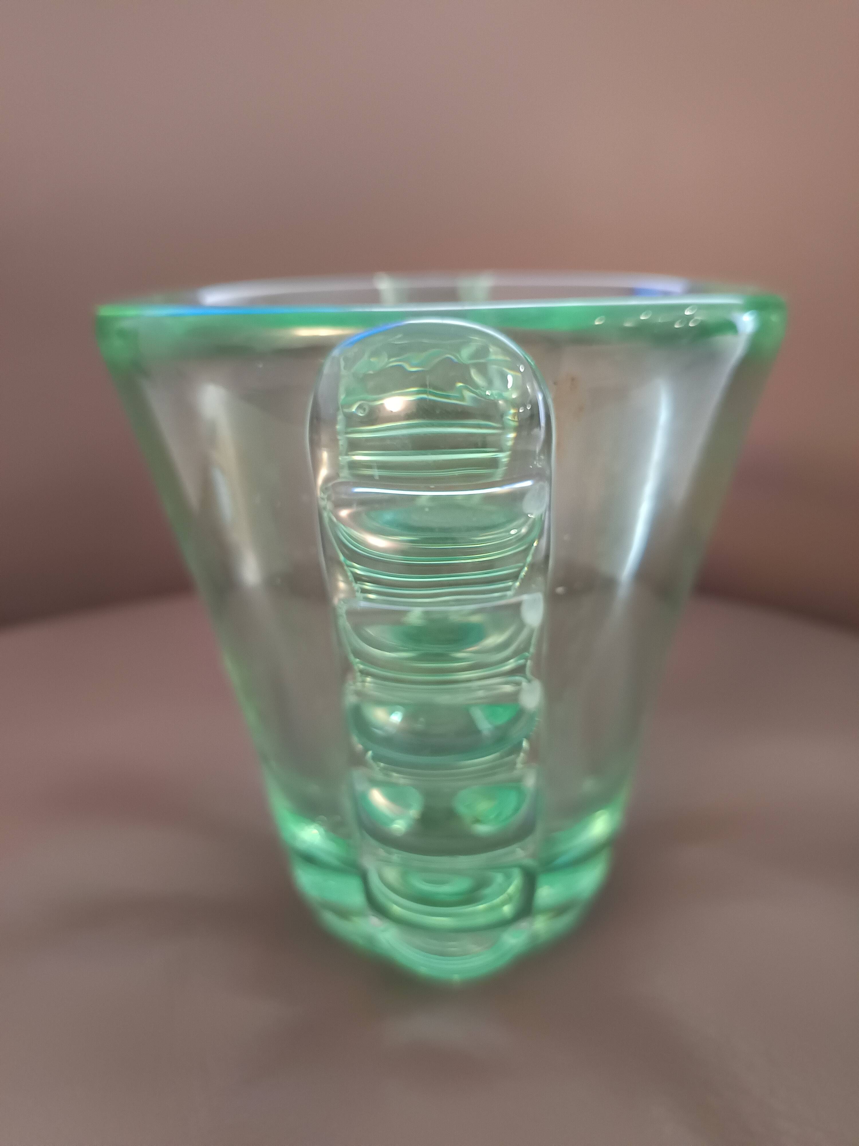 Art Deco vase in emerald green crystal – Daum Nancy France – Circa 1930