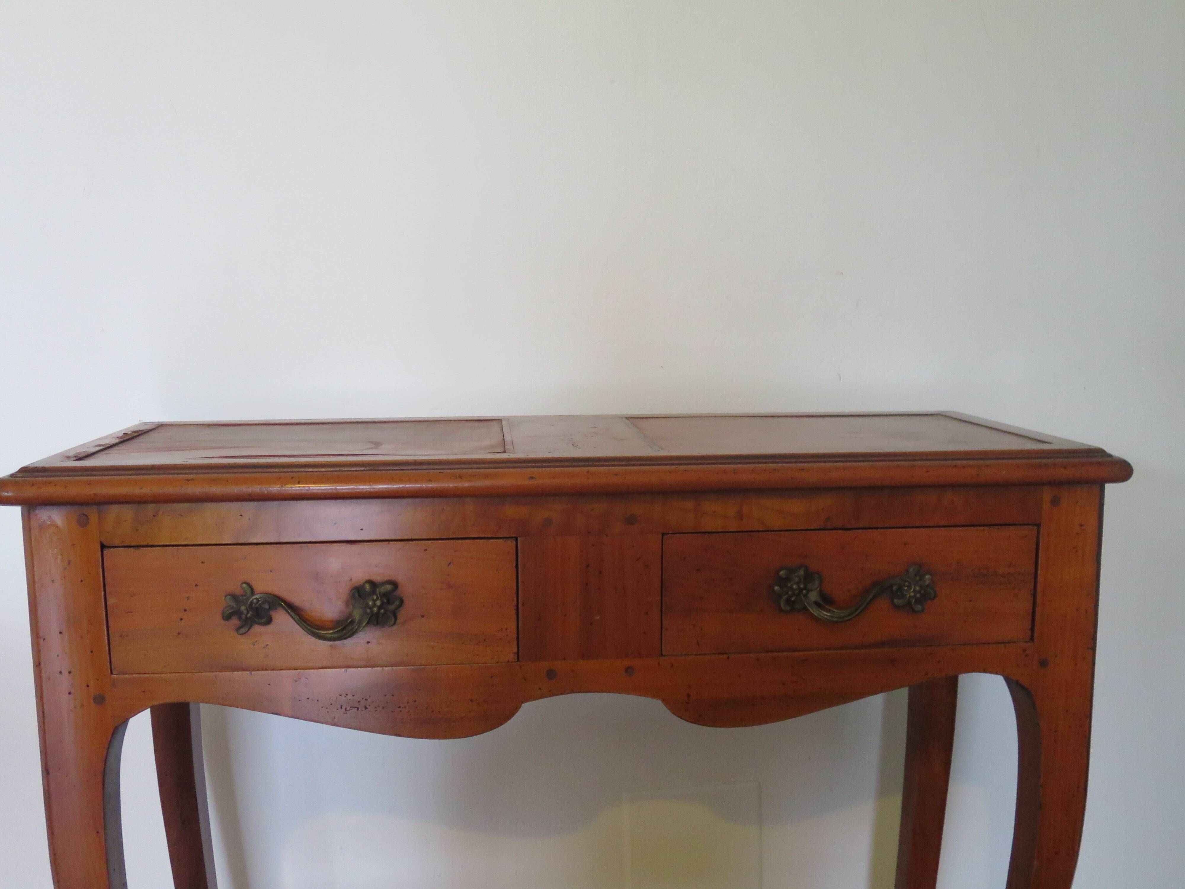 Cherry console with 2 drawers - Louis XV style - cherry wood