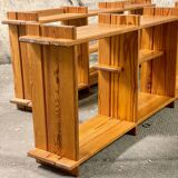 Pair of pine wall shelves