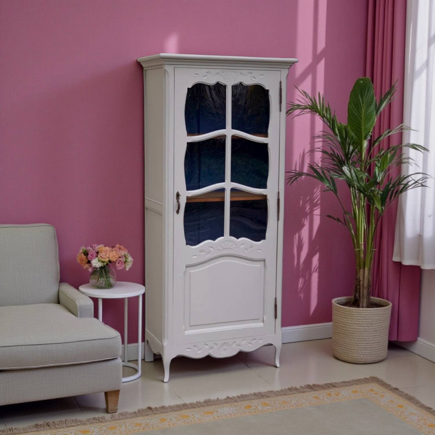 1930s Parisian glass-fronted wardrobe