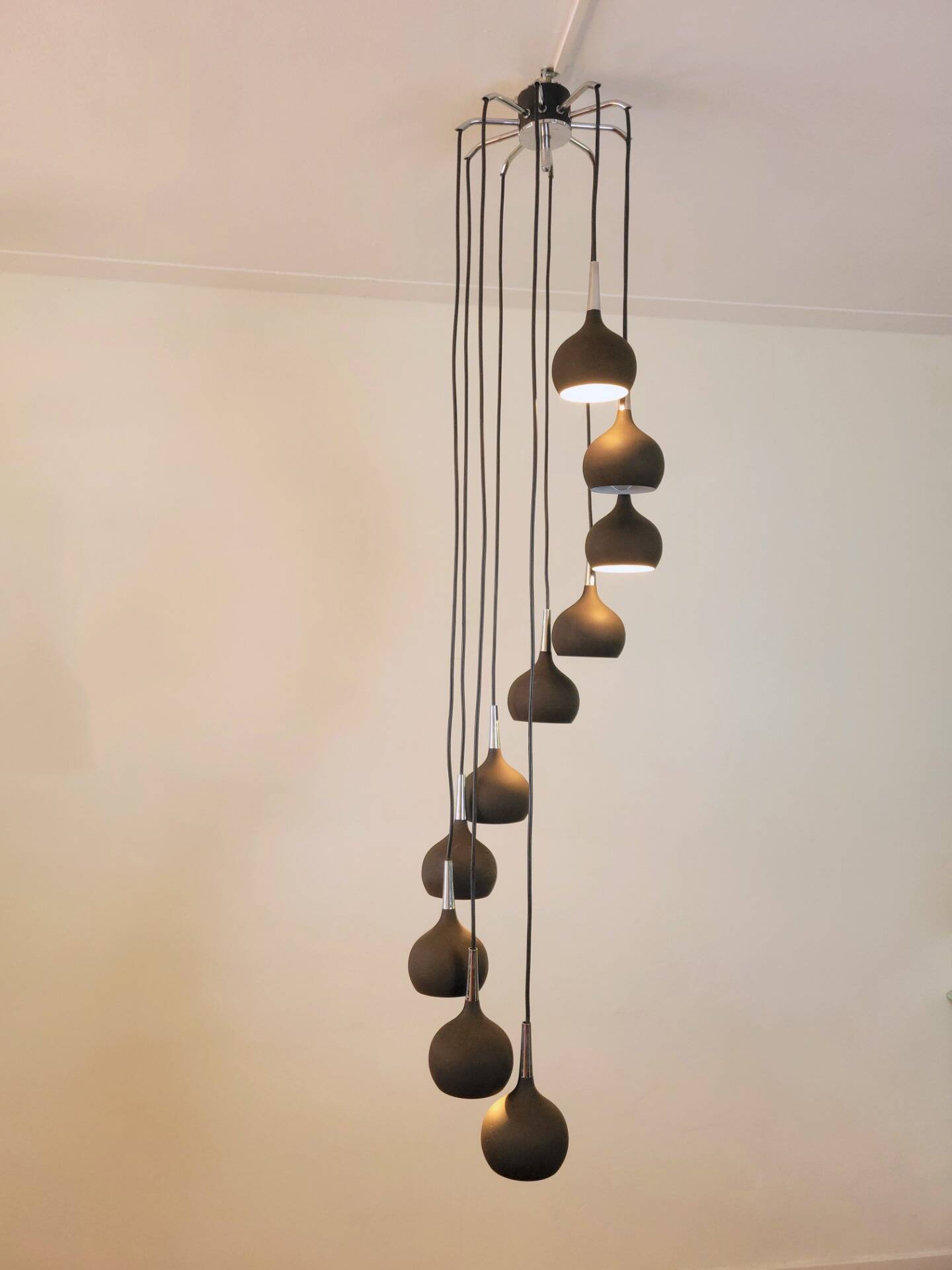Large cascade pendant lamp by Hans Agne Jakobsson for AB Markaryd