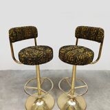 Vintage Swedish design Cobra barstools Borje Johanson ‘Art Deco print’