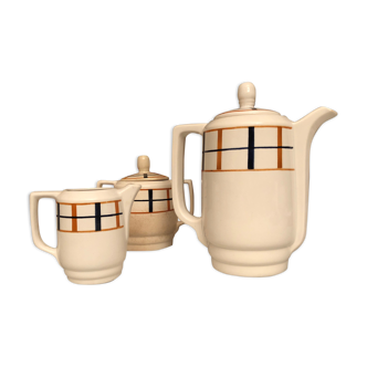 Coffee pot, sugar bowl and milk pot from saint Amand