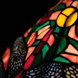 Tiffany style stained Glass Dragonfly Table lamp 1980s
