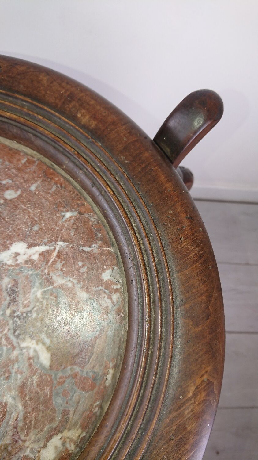 Sellette wood marble