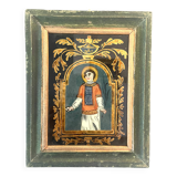 Peinture Fixé sous verre XIX ème
