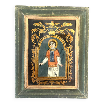 Painting fixed under glass, 19th century