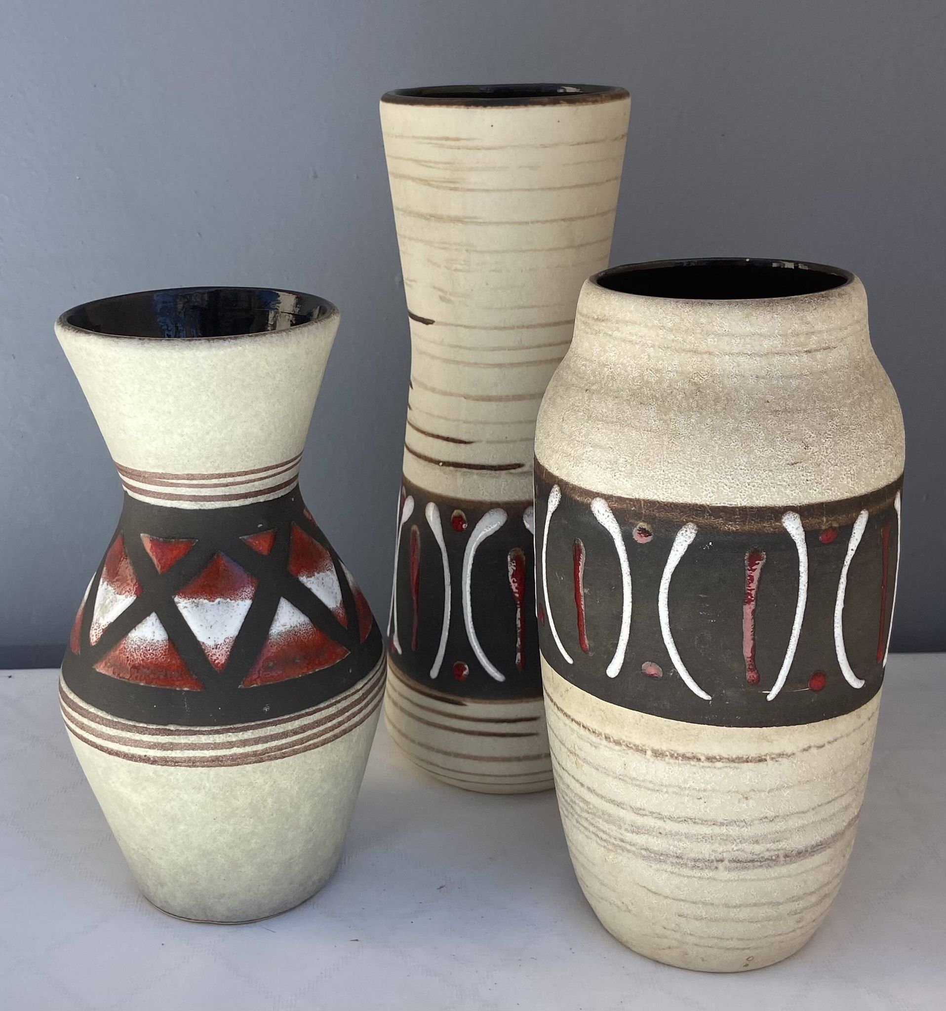 3 vases West Germany en céramique