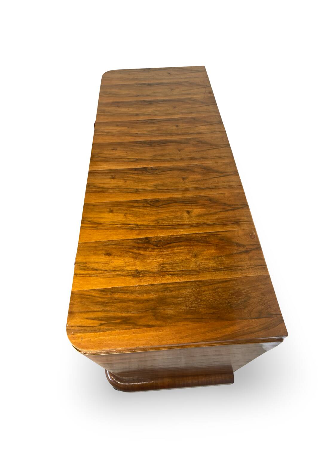 Commode italienne Art déco en ronce de noyer, années 1930