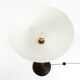 XL 70s Tulip floor lamp with a brown wicker frame and a plexiglass shade