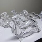 Vintage Gervais Danone knife holders, dachshund design, clear plastic