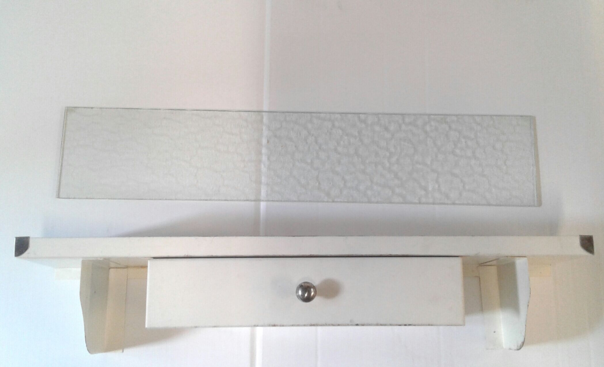 Vintage metal bathroom shelf