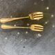 6 small forks in gold gilded with fine vintage gold