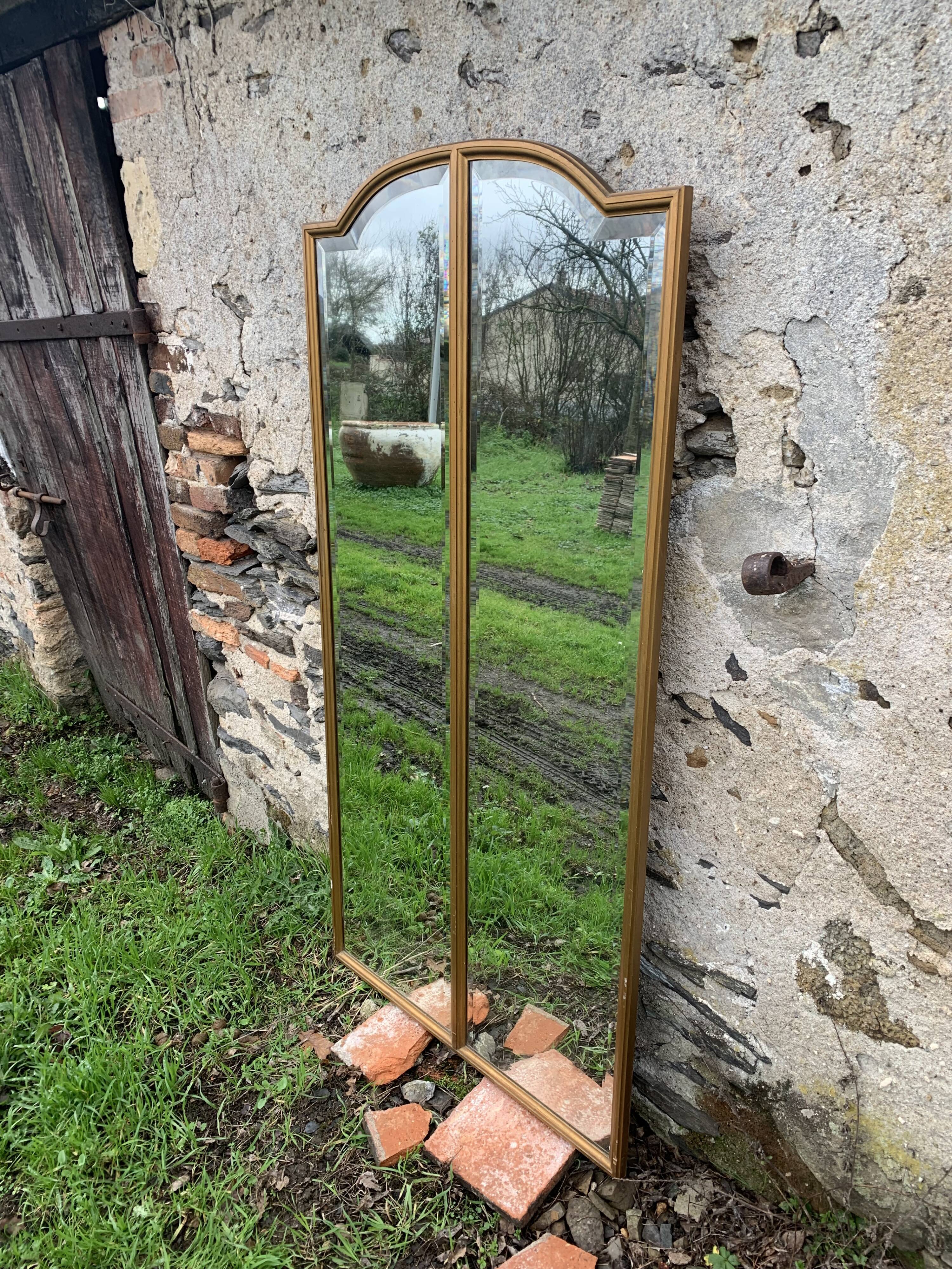 Large beveled antique mirror 75x150cm