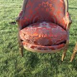 Pair of Louis XVI period shepherdesses, in gilded wood
