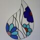 Vitrail décoratif “Goutte d’eau” – Verre coloré fait main, 40 × 40 cm