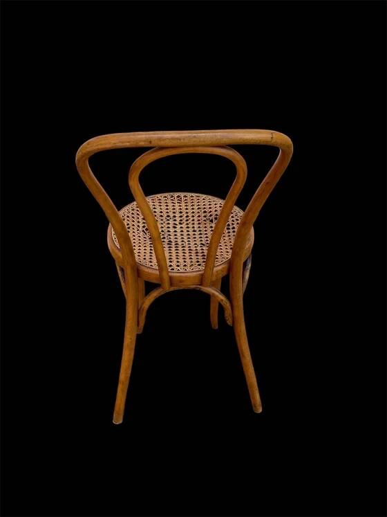 Bistro chair Horgen Glaris in curved wood and caning, Switzerland, circa 1900.