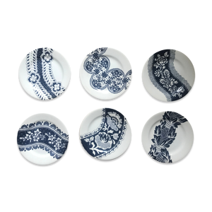 Lot de 6 assiettes à dessert faïence