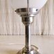 Table lamp in tin and opaline globe - mid 20th century