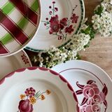 Set of 12 mismatched antique soup plates