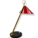 Mid-century red table lamp, Lumen Italy 1960s