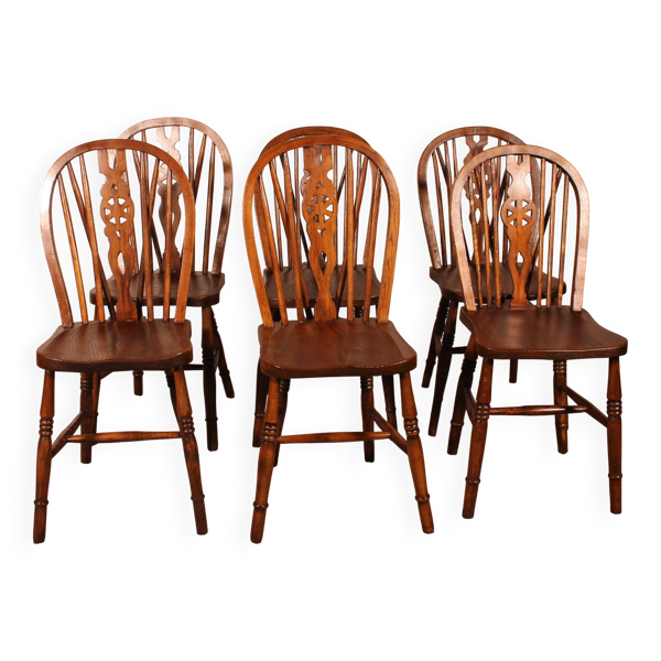 Série De 6 Chaises Windsor Wheelback Du 19° Siècle — Beyit