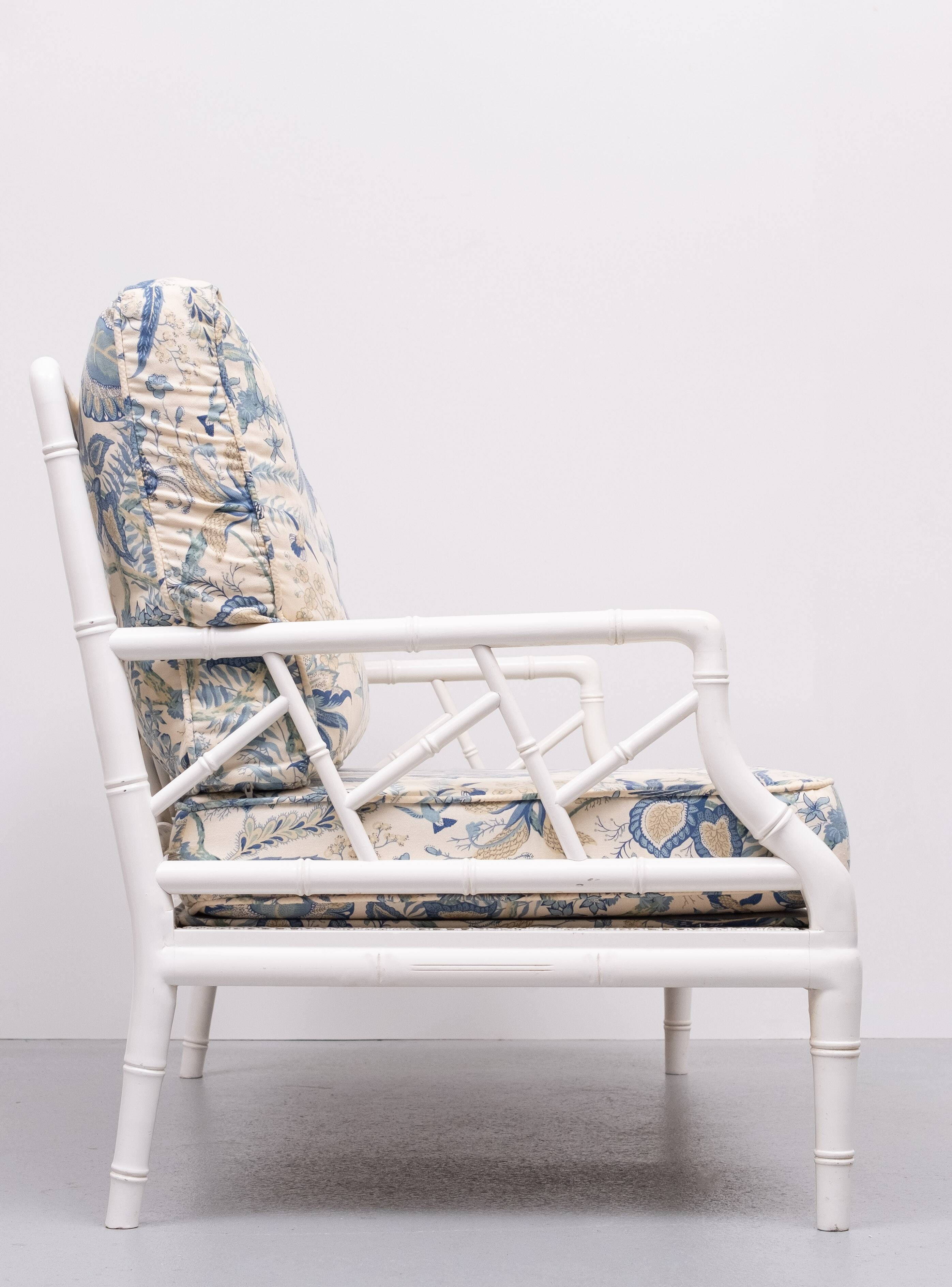 Faux Bamboo Chippendale Two seat Sofa 1970s France