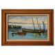 Animated marine scene – Oil on canvas signed V. Le T. (to be identified)