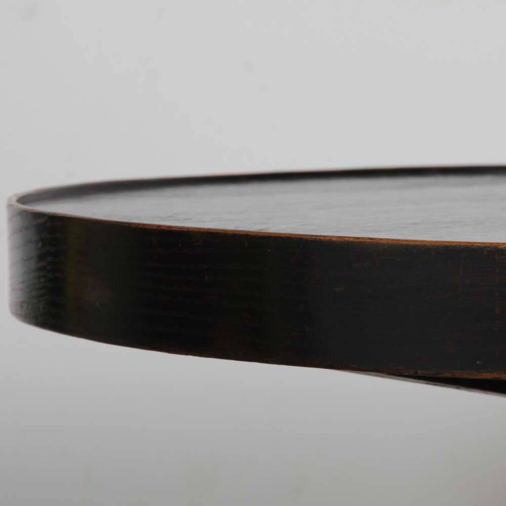 Round high wooden table, early 20th century craftsmanship.